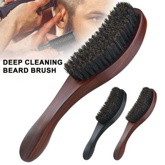 Wave Brush Men Styling Wooden Beard Brush Bristle Hair Brush Beard Styling Accessory for Home Salon Travel