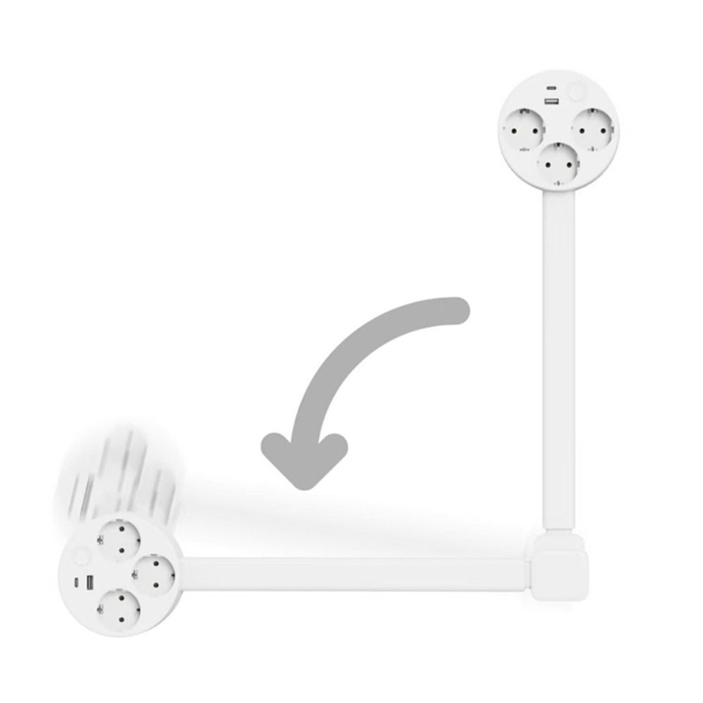 Регулируемая длина удлинителя электрической розетки, вращающаяся на 180° вилка, сетевой фильтр для размещения за диваном