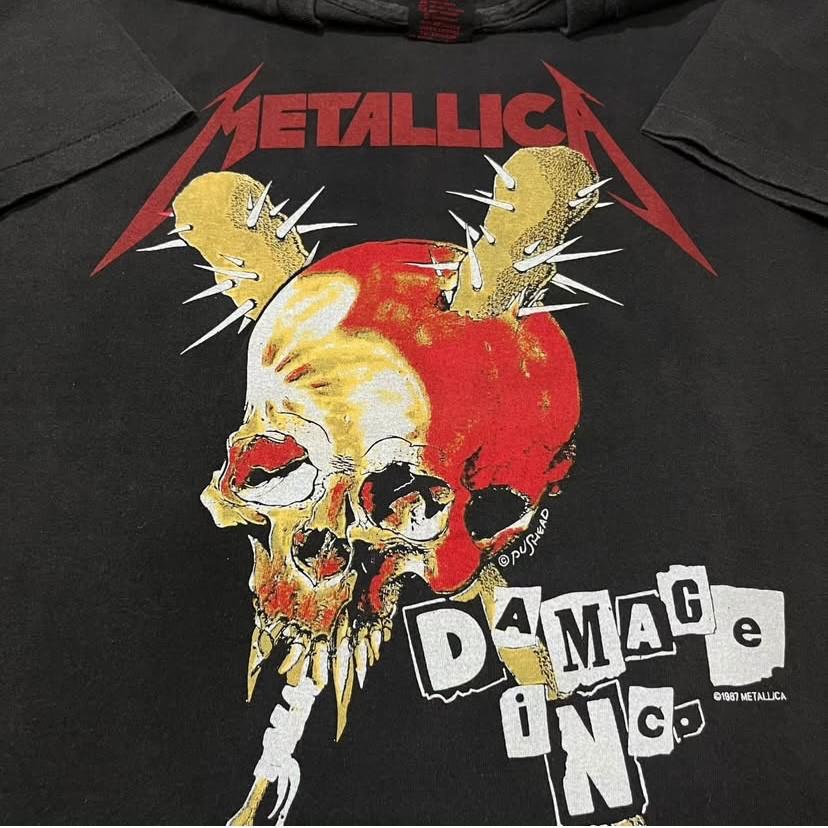 Винтажная футболка 1987 года METALLICA Damage Inc Tour Pushead с одинарной строчкой РЕПРИНТ