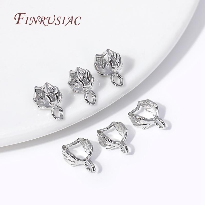 Позолоченная 18K застежка-петля для кулона, модная форма листа, заготовки для изготовления ювелирных изделий, аксессуары