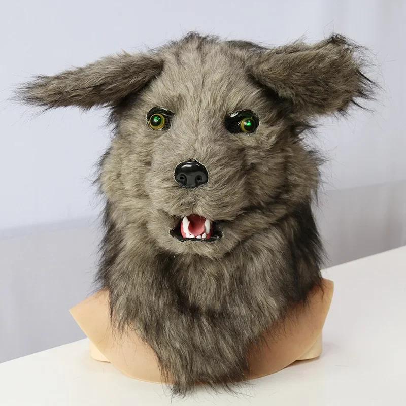 Мягкий светящийся головной убор в виде животного, маска для вечеринки, косплей, макияж, реквизит для бальных нарядов