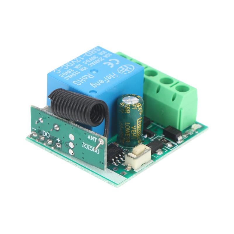 DC12V Wireless Relay Board 433.92M Remote Interlock Module with Protective Shell for Motor Lamp Garage Lock