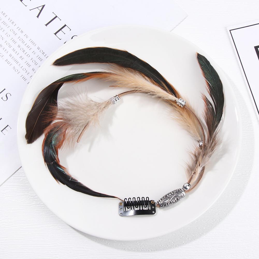 Comb Headdress Extensions Feather Hair Rope Novelty Hairclips Hippie Headpieces Headband Headwear