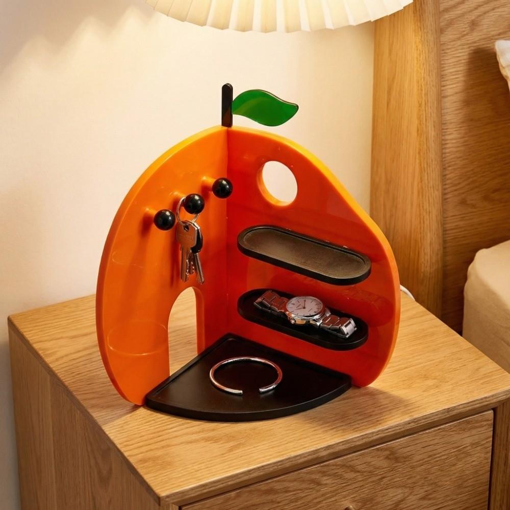 Space Saving Orange Jewelry Storage Rack Key Holder Stable Jewelry Display Tray Ornaments Detachable Multi-layer Display Stand