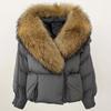 OFTBUY 2024 Winter Jacket Women Natural Real Raccoon Fox Fur Collar White Duck Down Coat Thick Warm Streetwear Casual Outerwear