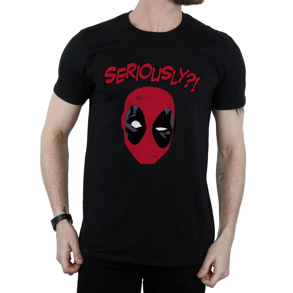 Deadpool Мужская хлопковая футболка 'Seriously'