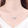 Sterling Elephant Pendant Necklace With Moissanite Stone Delicate Chain Women Animal Jewelry Gift