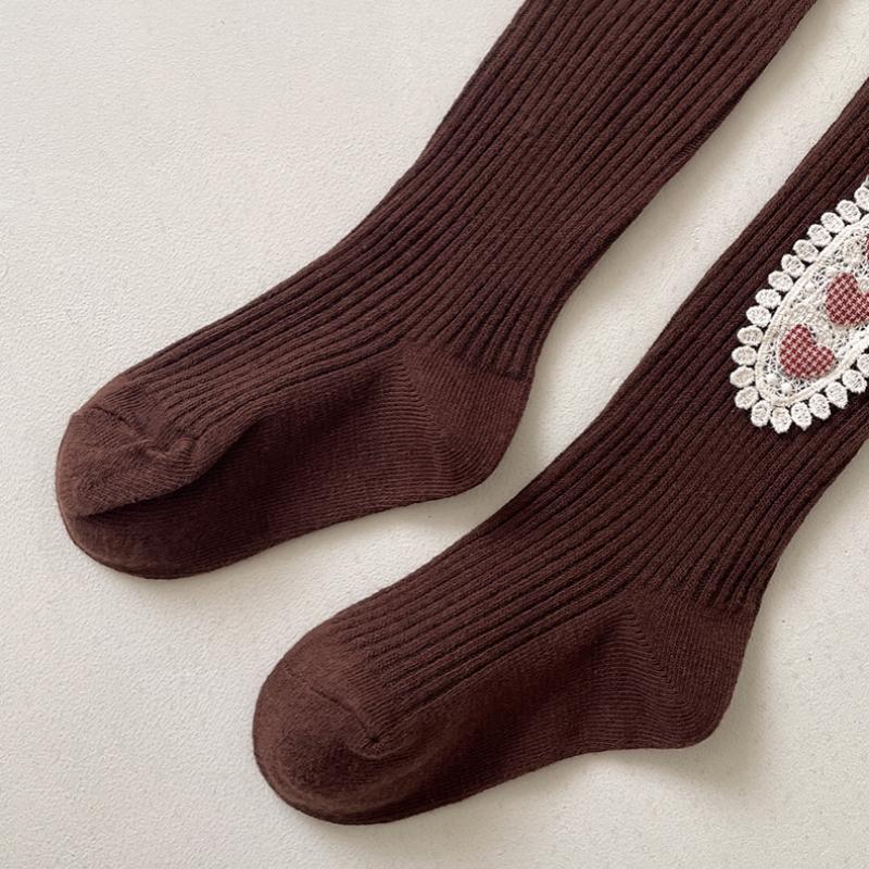 Warm Knitted Girls Pantyhose Spring Autumn Cotton Baby Tights Heart Flower Girls Leggings Kids Children Tights