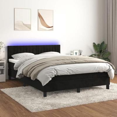 Maison Exclusive - Sommier À Lattes De Lit Avec Matelas Et LED Noir 140x200 Cm