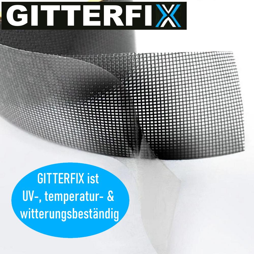 GITTERFIX Ремонтная лента для москитной сетки Набор для ремонта штор от насекомых водонепроницаемый