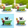 Black Taking Cat A Bath In The Bathtub Resin Ornament For Home Gifts Styling