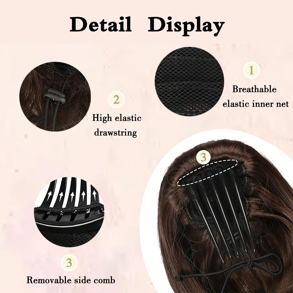 XINRAN Волосы в виде булочки, синтетический короткий хвост, булочка, наращивание волос, булочка на шнурке, парик для женщин, одежда для косплея