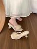 Mao Mao Slippers Women's Fashion Semi-drag Cool Slippers French One-word Strap High-heeled Sandals Women's 2025 Autumn New Models