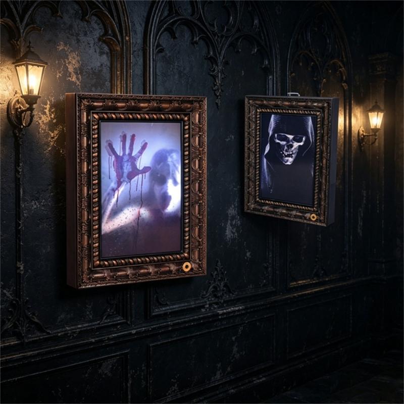 Mirror Style Halloween Hanging Decoration Plastic 23.7 x 4.4 x 30.7 cm Costume Accessory for Entryway Hallway Indoor Party Display