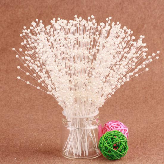 10Pcs/Set Flower Bunch Ravishing for Living Room No Withering Stems Handmade Faux Pearl Bead Spray Wedding Bouquet Beautiful