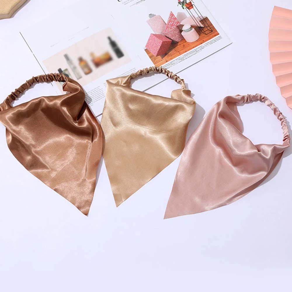 Band Elegant Headbands Silky Satin Hair Accessories Headwrap Turban Bandana Triangle Hair Scarf