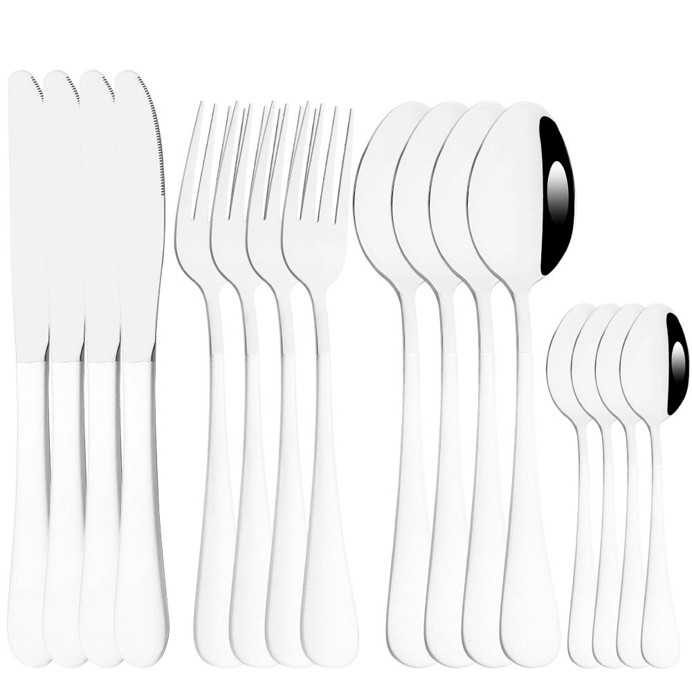 Качественный набор столовых приборов из нержавеющей стали, 16 шт., роскошная посуда, ножи, вилки, ложки, набор кухонной посуды в западном стиле