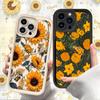 Красивый чехол с подсолнухами для iPhone 17 Air 16 16E 15 14 13 12 11 Pro Max X XS X S Max XR SE 2020 SE4 7 8 Мягкая силиконовая накладка