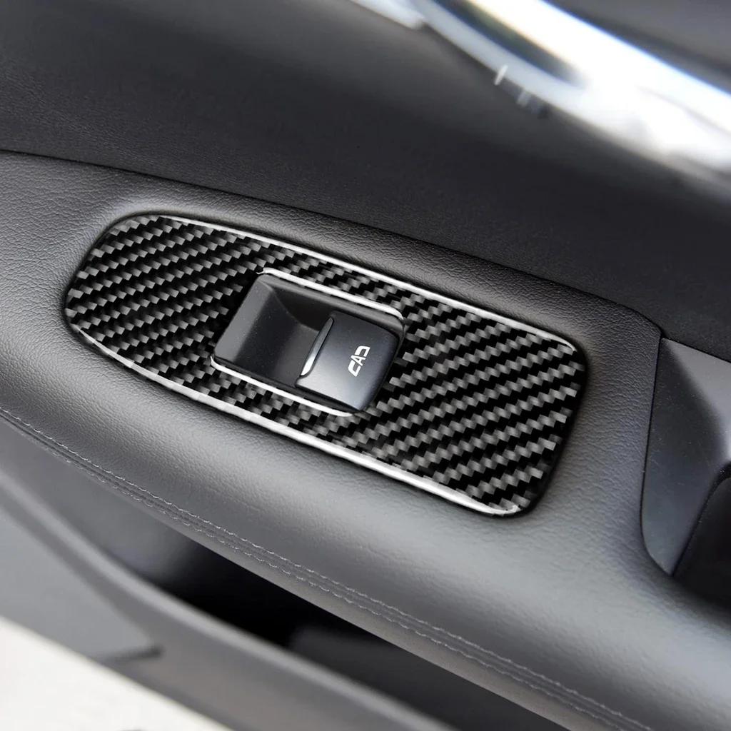 Для Cadillac XT5 2016-2019 гг. Карбоновая накладка на рамку переключателя стеклоподъемника двери автомобиля, наклейка для автомобиля, 4 шт., аксессуары для стайлинга автомобиля