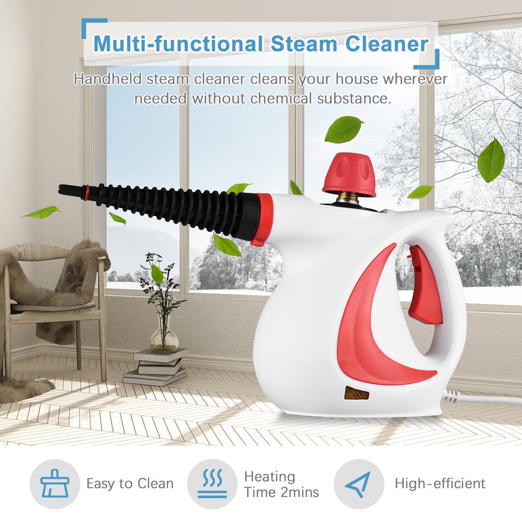 Handheld Steam Cleaner 1050W High Temperature Pressurized Steam Cleaning Machine with 9PCS