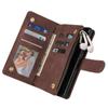 Vintage Stand Flip Hybrid Wallet Check Leather Zipper Multi-Cards Case Folio Cover for iPhone Samsung Xiaomi Redmi Huawei