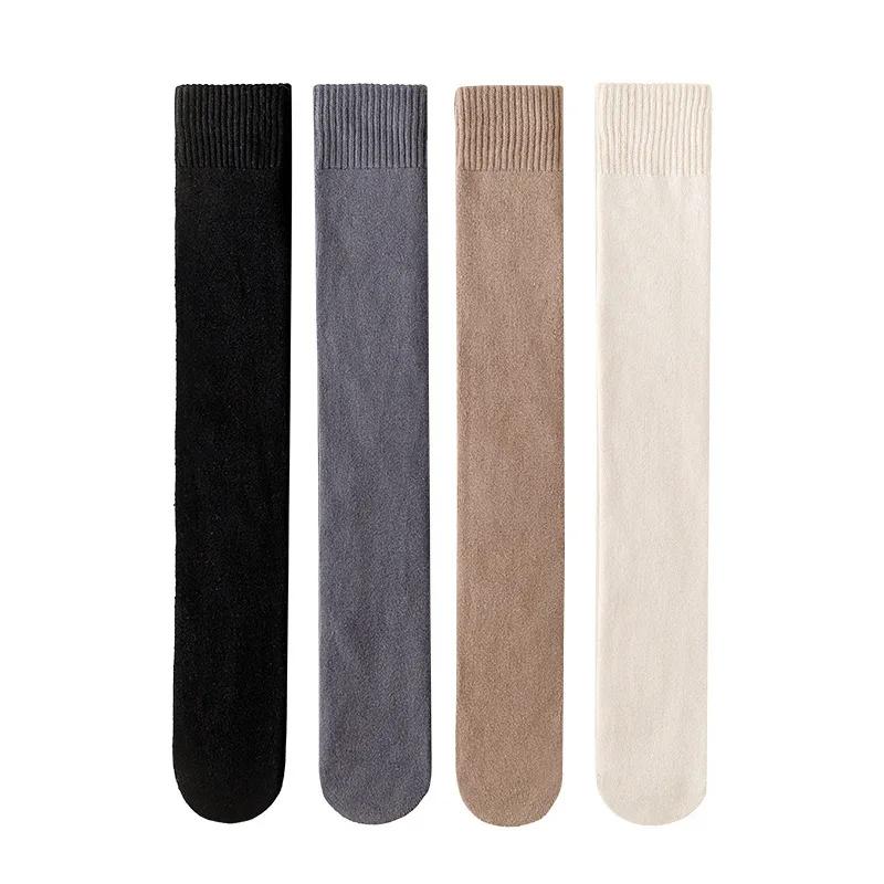 1 пара новых модных носков-чулок для детей, простые однотонные гольфы, осенне-зимние теплые утолщенные носки