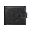New Men's Wallet, Retro Business Card Bag, Multi-card Position, Large-capacity Change Bag, Embossed Lion Head Horizontal Model