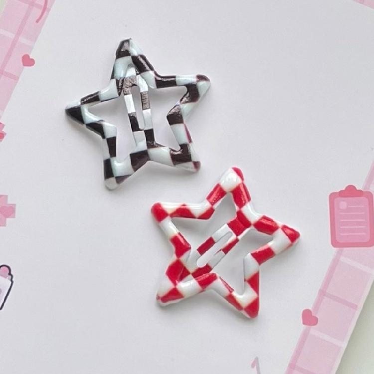 10 лотов Привлекательная решетчатая звезда Заколка для волос Детская Мультяшная Унисекс Зажим для волос для украшения причесок в различных ситуациях