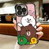 Cartoon Bear B-Browns C-Conys Soft Phone Case For iPhone 15 16 17 Air 14 Pro Max 16E Plus 13 12 Mini Plating Anti-Fall Fundas
