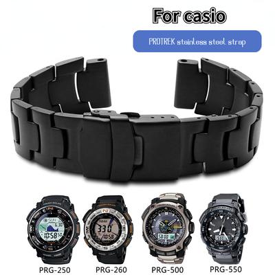 Прочный ремешок из нержавеющей стали для мужчин Для часов Casio PRG-250/PRG-260/PRG-280/500/510/550 спортивный горный металлический часовой браслет 18 мм