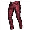 Casual Men's Leather Pants With Adjustable Straps Stylish Comfortable Fit Perfect For Everyday Wear Fashionable Leather Trousers For Men