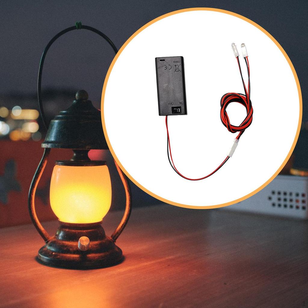 Dollhouse Lighting Kit Battery Box DIY Vintage Night Light 3V Bright Doll House Accessory Small
