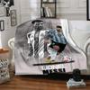 Football Messi Blanket Warmthful Decor Suitable for Couch Livingroom Chair All-Season Use Playful Design Perfect Gift for Relatives and Friends