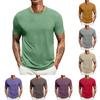 Men's Casual Fashion Comfort Solid Color Round Neck Pullover Sweatshirt Tops