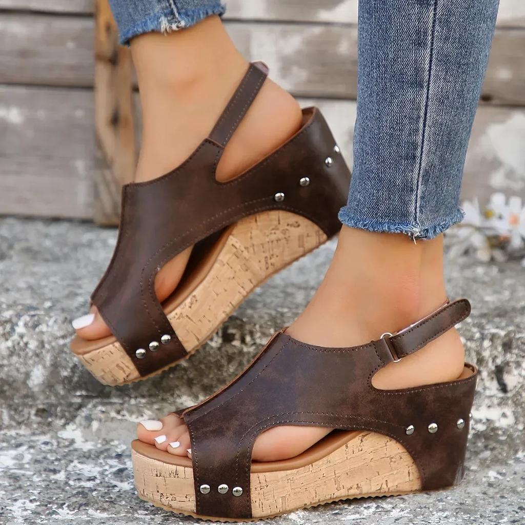 Summer Wedge Women's Sandals On Sale 2024 New Wedge Heel Fashion Dress Women's High Heels Daily Outdoor Casual Women's Sandals
