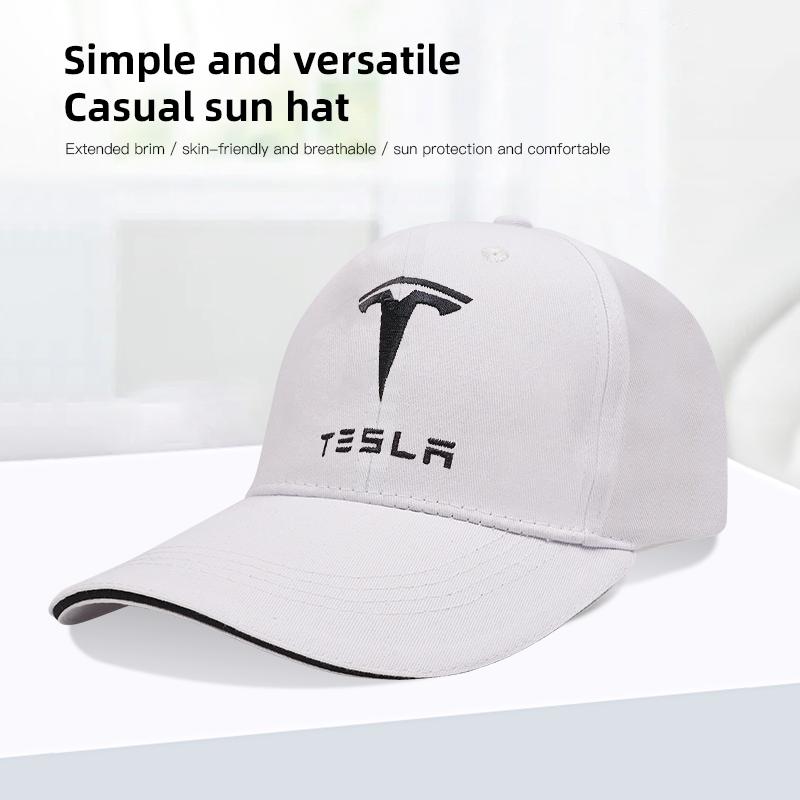 JMVOK1 Embroidered Baseball Cap Adjustable Casual Sports Hat For Tesla Model 3 Model S Model X Model Y Cybertruck Roadster SpaceX