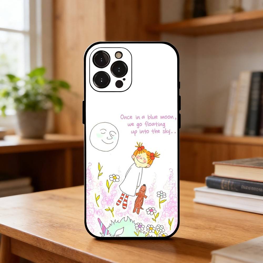 Милый Мультяшный Арт Чехол COCO-chanS Для iPhone17 16 15 14 13 12 11 Pro Max Plus, 5G Мягкий Черный Чехол