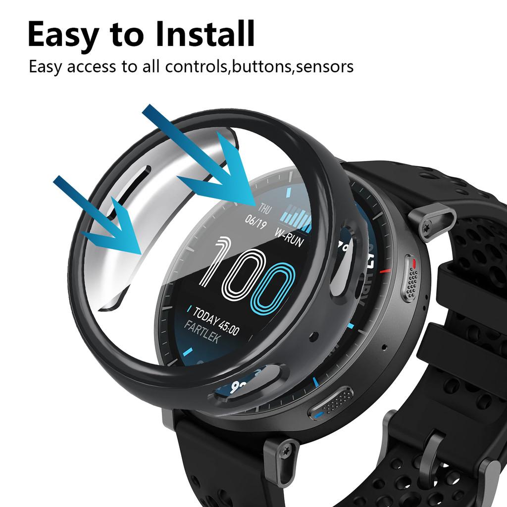 Защитный чехол-пленка для умных часов Amazfit Active Max, ТПУ, всестороннее защитное покрытие для Amazfit Active Max, Ударопрочный корпус