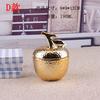 Creative Electroplating Ceramic Fruit Storage Jar Golden Pear Apple Living Room Decor Ring Necklace Storage Box Home Decoration