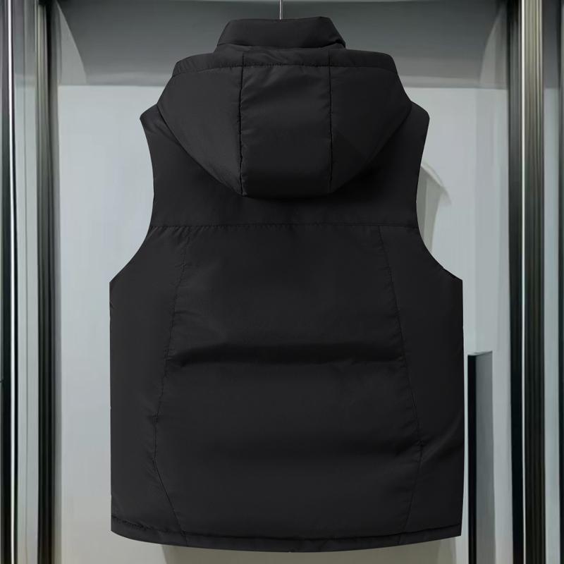 Модная мужская теплая жилетка Зимние безрукавки с капюшоном Большого размера Толстая Мужская Мужское пальто