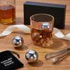 4pcs Reusable 304 Stainless Steel Ice Cubes Whiskey Ice Balls for Cocktail Beverage Chilling Stainless Steel color 37.5mm