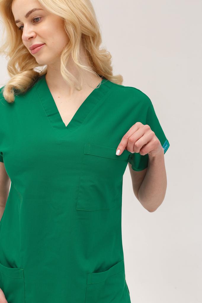 Набор из двух предметов, медицинские скрабы, унисекс, комплект униформы для врачей и медсестер, медицинская форма, хирургический костюм, топы + брюки, с v-образным вырезом, с короткими рукавами, тонкая ткань Tericoton