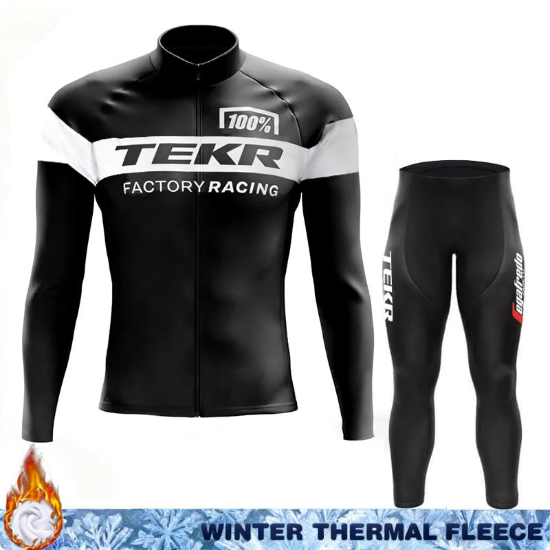 Зимняя велосипедная майка мужская Термофлис TEKR Clothing 2026 Велосипедная одежда Комбинезон Куртки С длинным рукавом Мужская Maillot Дорожный костюм Велосипеды