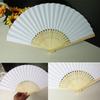 Набор из 10 китайских вееров из простой бумаги для искусства, каллиграфии и украшений, белые ручные складные веера, свадебные вечеринки, декор