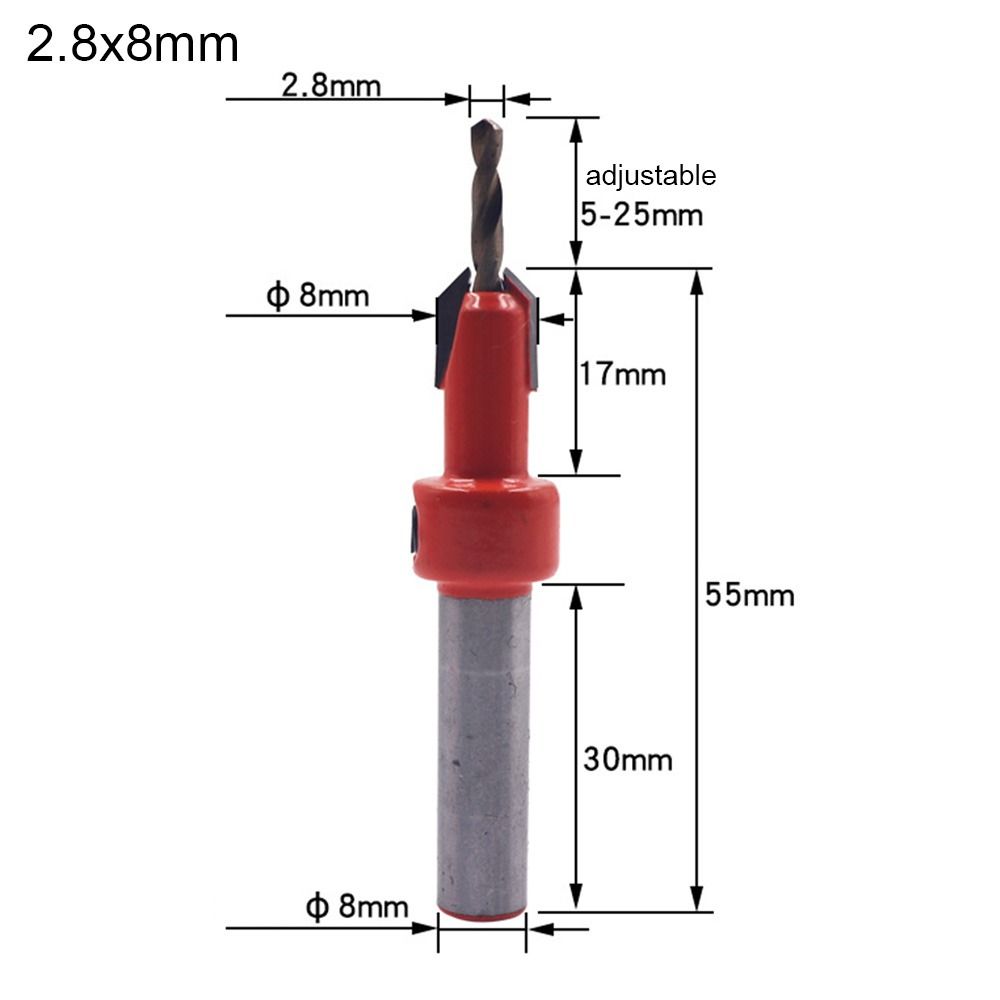 Удобный 8-миллиметровый хвостовик DIY сверло зенковка сверла потайная дрель деревообрабатывающий инструмент