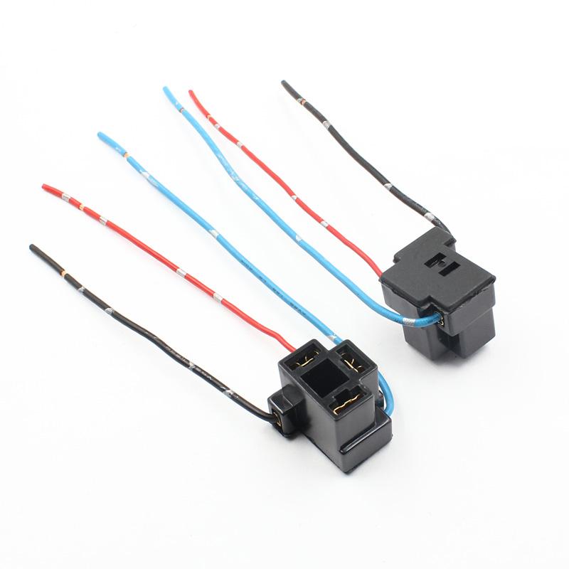 2 PCS Headlight Lamp Bulb Socket Wiring Harness Connector Plug Adapter Line for H1 H7 H4 Bulb