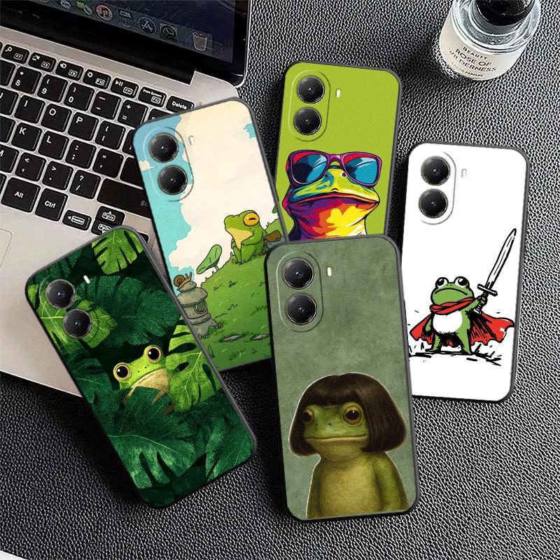 Cute Cartoon Frog Soft Phone Case for Xiaomi Poco X5 X6 X7 X8 Pro Max X3 F7 F8 Ultra M8 M7 M6 M5 Redmi 15 15C 14C 13C 12C X4 F6