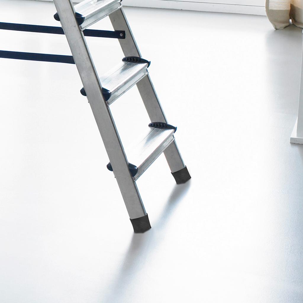 2 Pcs Black Rubber Ladder Feet Covers Non Pads 2x4cm Square Stabilizer Protective Foot Caps for Home Furniture Legs