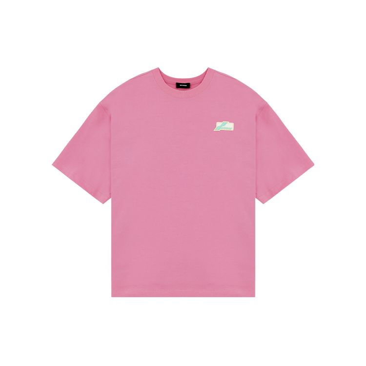We11done Ss22 Solid Color Logo Short Sleeve T-Shirt Unisex Tops Pink WD-TT1-22-710-U-PK