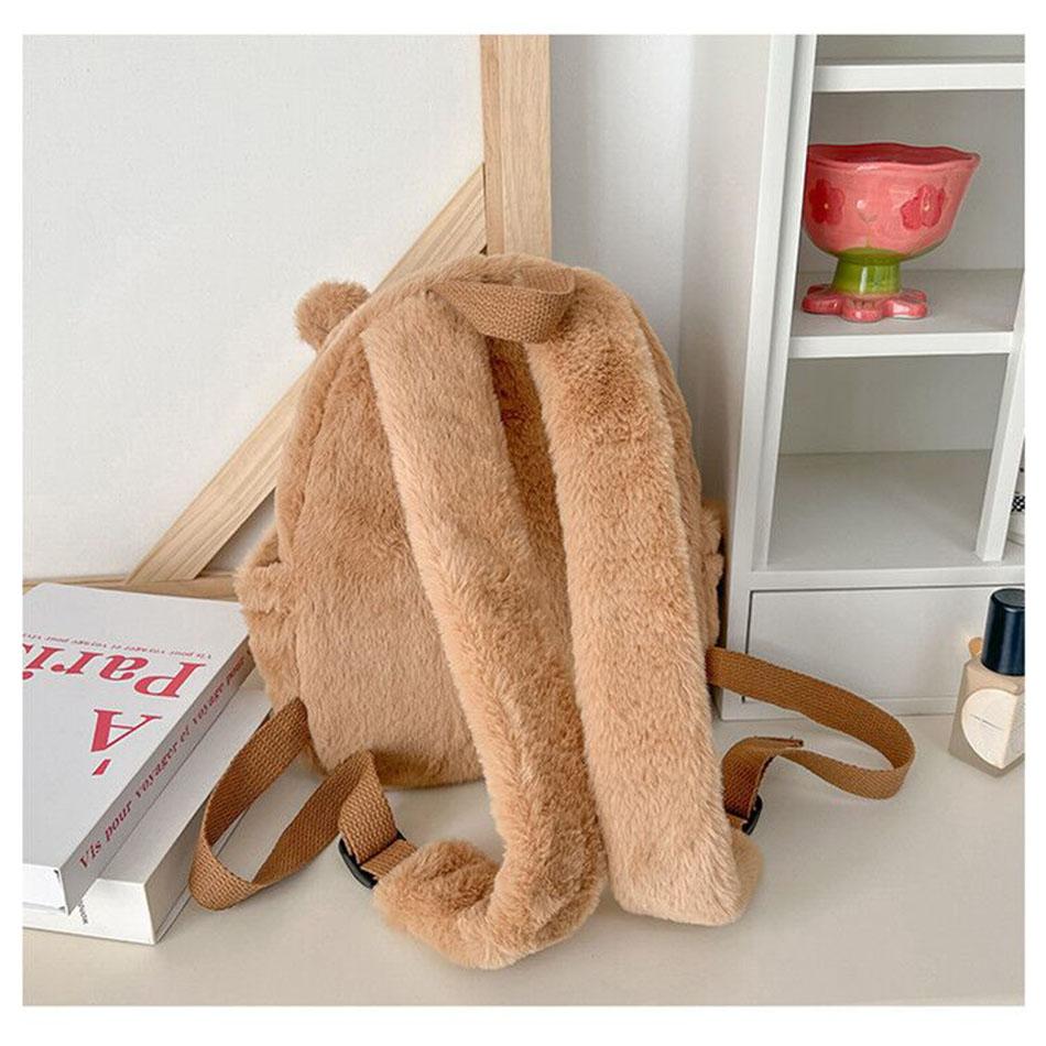 Школьная сумка Capibala Plush Capybara Bag Повседневная универсальная меховая сумка Рюкзак большой вместимости Школьная сумка Mochila